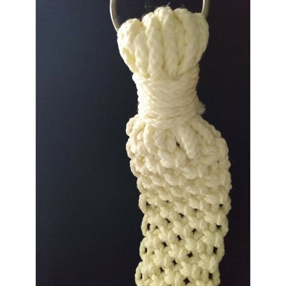 Vintage Macrame Nursery Hanging Plant Hanger With Ceramic Teddy Bear - Picture 5 of 6